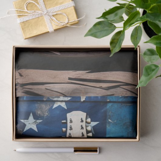 Patriottische gitaar 8 Decoupage papier (Geschenk)