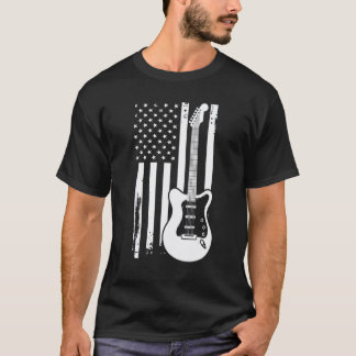 Patriottische Gitarist 4 juli Amerikaanse Vlag Gui T-shirt