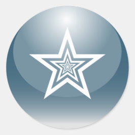 Patriottische glanzende ster ronde sticker