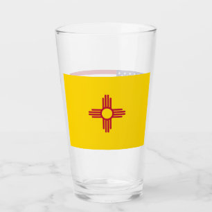 Patriottische glaskop met vlag van New Mexico Glas