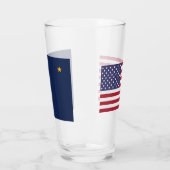 Patriottische glazen beker met vlag van Alaska, Ve (Links)