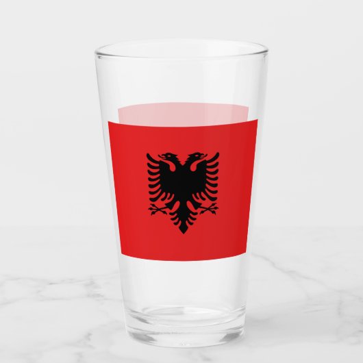 Patriottische glazen beker met vlag van Albanië (Voorkant)