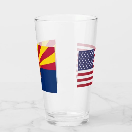 Patriottische glazen beker met vlag van Arizona, V (Links)