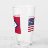 Patriottische glazen beker met vlag van Arkansas,  (Links)