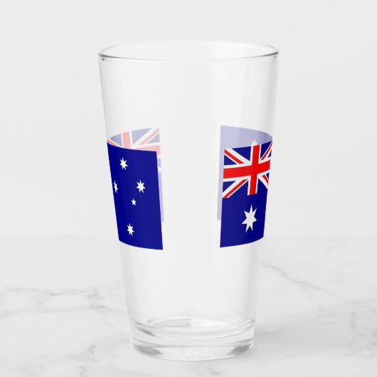 Patriottische glazen beker met vlag van Australië (Links)