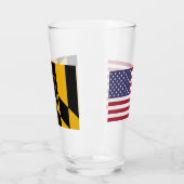 Patriottische glazen beker met vlag van Baltimore (Links)