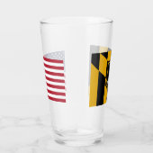 Patriottische glazen beker met vlag van Baltimore (Rechts)