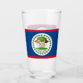 Patriottische glazen beker met vlag van Belize (Voorkant)