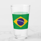 Patriottische glazen beker met vlag van Brazilië (Achterkant)