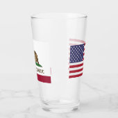 Patriottische glazen beker met vlag van Californië (Links)
