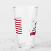 Patriottische glazen beker met vlag van Californië (Rechts)