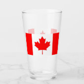 Patriottische glazen beker met vlag van Canada (Voorkant)