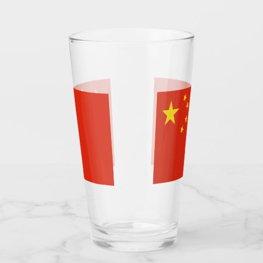 Patriottische glazen beker met vlag van China (Rechts)