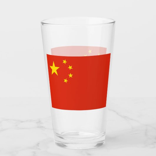 Patriottische glazen beker met vlag van China (Voorkant)