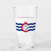 Patriottische glazen beker met vlag van Cincinnati (Voorkant)