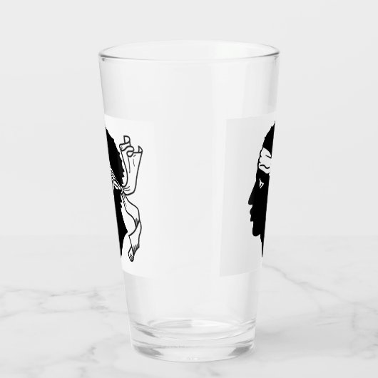 Patriottische glazen beker met vlag van Corsica, F (Rechts)