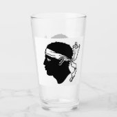 Patriottische glazen beker met vlag van Corsica, F (Voorkant)