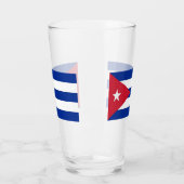 Patriottische glazen beker met vlag van Cuba (Links)