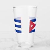 Patriottische glazen beker met vlag van Cuba (Rechts)