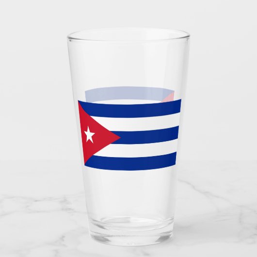 Patriottische glazen beker met vlag van Cuba (Voorkant)