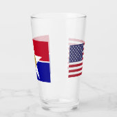 Patriottische glazen beker met vlag van Dallas (Links)
