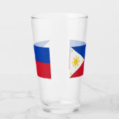 Patriottische glazen beker met vlag van de Filipij (Links)
