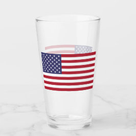 Patriottische glazen beker met vlag van de VS