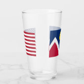 Patriottische glazen beker met vlag van Denver, Ve (Rechts)