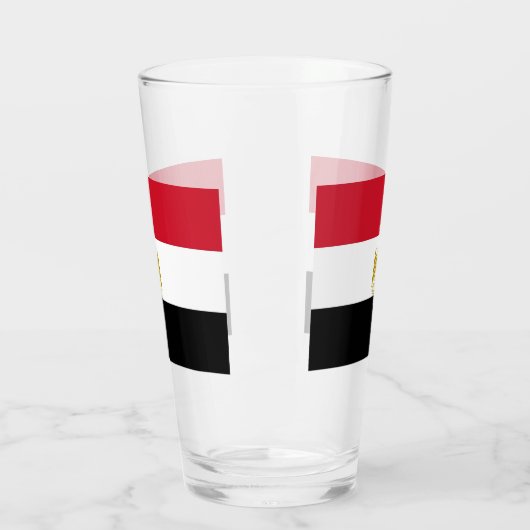 Patriottische glazen beker met vlag van Egypte (Links)