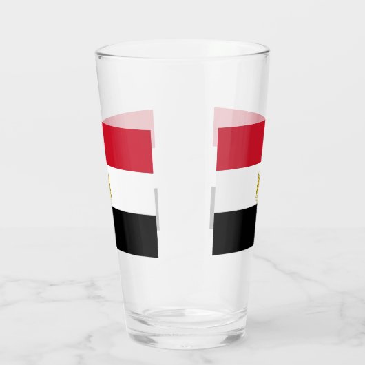 Patriottische glazen beker met vlag van Egypte (Rechts)