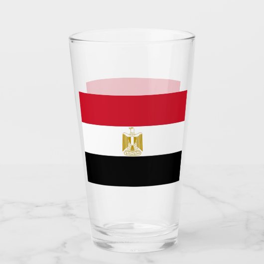 Patriottische glazen beker met vlag van Egypte (Voorkant)