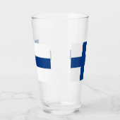 Patriottische glazen beker met vlag van Finland (Links)