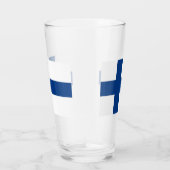 Patriottische glazen beker met vlag van Finland (Rechts)