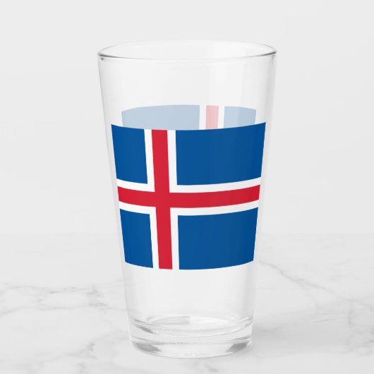 Patriottische glazen beker met vlag van IJsland (Voorkant)