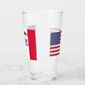 Patriottische glazen beker met vlag van Iowa (Links)