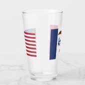 Patriottische glazen beker met vlag van Iowa (Rechts)