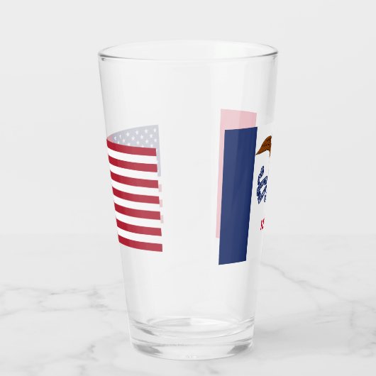 Patriottische glazen beker met vlag van Iowa (Rechts)