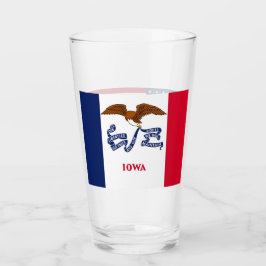 Patriottische glazen beker met vlag van Iowa