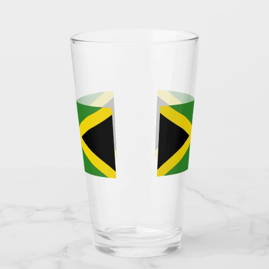 Patriottische glazen beker met vlag van Jamaica (Links)