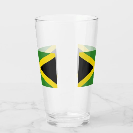 Patriottische glazen beker met vlag van Jamaica (Rechts)