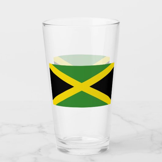 Patriottische glazen beker met vlag van Jamaica (Voorkant)
