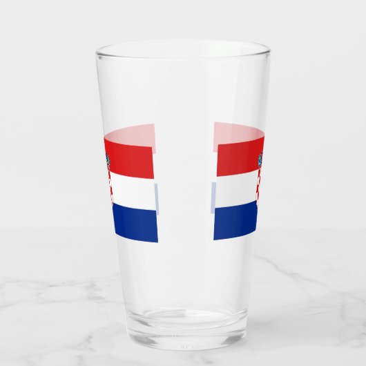 Patriottische glazen beker met vlag van Kroatië (Links)