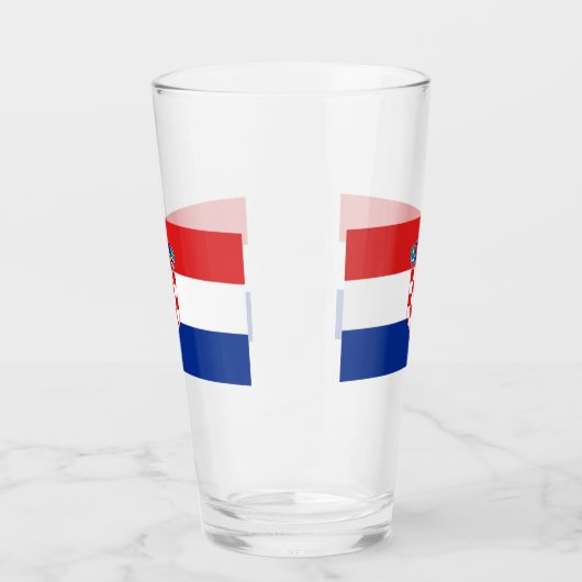 Patriottische glazen beker met vlag van Kroatië (Rechts)