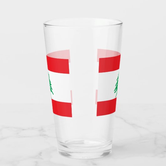 Patriottische glazen beker met vlag van Libanon (Links)