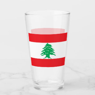 Patriottische glazen beker met vlag van Libanon