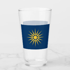 Patriottische glazen beker met vlag van Macedonië,