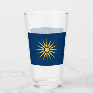 Patriottische glazen beker met vlag van Macedonië,