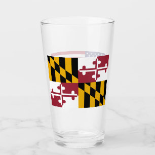 Patriottische glazen beker met vlag van Maryland