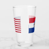 Patriottische glazen beker met vlag van Missouri (Rechts)