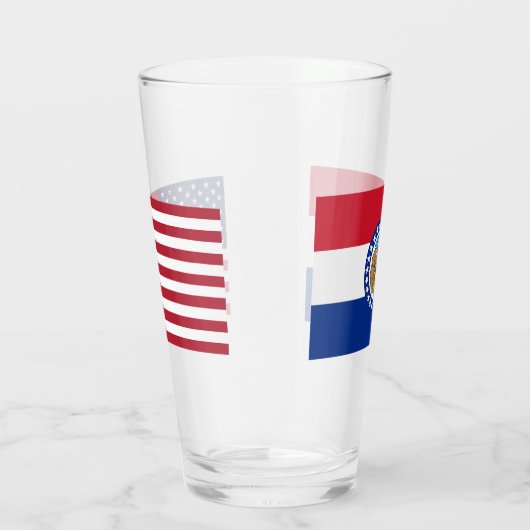 Patriottische glazen beker met vlag van Missouri (Rechts)
